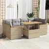 Image de Salon de jardin modulable Vidaxl beige 6 pieces resine tressee 55.0 x 62 x 69 cm