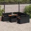 Image de Salon de jardin modulable vidaxl resine tressee noir 2 personnes 62 x 62 x 69 cm 9 pieces