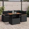 Image de Salon de jardin modulable GENERIQUE 4 personnes resine tressee noir 55 x 62 x 69 cm 5 pieces