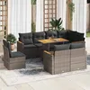 Image de Salon de jardin modulable GENERIQUE resine tressee 8 personnes gris 62 x 62 x 69 cm 9 pieces