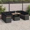 Image de Salon de jardin modulable vidaxl noir 9 personnes bois massif 55 x 62 x 69 cm 10 pieces