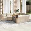 Image de Salon de jardin modulable vidaxl beige 10 personnes resine tressee 62 x 62 x 69 cm 11 pieces