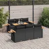 Image de Salon de jardin modulable vidaxl 7 pieces rotin noir 55 x 62 x 69 cm 6 personnes