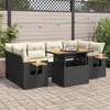Image de Salon de jardin modulable vidaxl noir 7 personnes 7 pieces 55 x 62 x 69 cm rotin