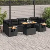 Image de Salon de jardin modulable vidaxl 8 personnes 8 pieces noir 62 x 62 x 69 cm rotin