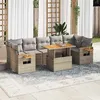 Image de Salon de jardin modulable VIDAXL resine tressee beige 8 pieces 9 personnes