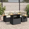 Image de Salon de jardin modulable Vidaxl noir resine tressee 4 pieces 100 x 55 x 73 cm 4 personnes