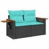Image de Salon de jardin modulable GENERIQUE noir 5 pieces rotin 55 x 62 x 69 cm