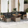 Image de Salon de jardin modulable Vidaxl resine tressee gris 8 pieces 6 personnes