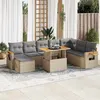 Image de Salon de jardin modulable vidaxl 9 pieces beige bois massif 62 x 62 x 69 cm 7 personnes