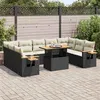 Image de Salon de jardin modulable vidaxl resine tressee 2 personnes noir 100 x 55 x 73 cm 10 pieces