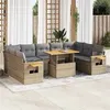 Image de Salon de jardin modulable GENERIQUE beige 9 personnes 10 pieces 100 x 55 x 73 cm resine tressee