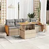 Image de Générique Salon de jardin modulable - Lot de 5 pièces - Résine tressée beige - Table fixe - 4 personnes