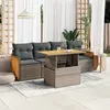Image de Salon de jardin modulable GENERIQUE 4 personnes 5 pieces gris 62 x 59 x 69 cm resine tressee