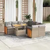 Image de Salon de jardin modulable GENERIQUE 9 pieces 8 personnes beige 55 x 59 x 69 cm resine tressee