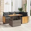 Image de Salon de jardin modulable GENERIQUE gris resine tressee 5 pieces 62 x 59 x 69 cm 4 personnes