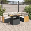 Image de Salon de jardin modulable GENERIQUE noir 5 personnes 6 pieces 62 x 59 x 69 cm resine tressee