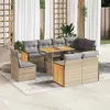 Image de Salon de jardin modulable vidaxl bois massif 9 pieces beige 100 x 55 x 73 cm 2 personnes