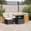 Image de Salon de jardin modulable Vidaxl noir 5 personnes resine tressee 62.0 x 62 x 69 cm 8 pieces