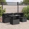 Image de Salon de jardin modulable Vidaxl resine tressee noir 6 pieces 55.0 x 62 x 69 5 personnes