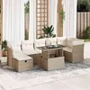 Image de Salon de jardin modulable vidaxl resine tressee 2 personnes beige 55 x 62 x 69 cm 8 pieces