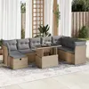 Image de Salon de jardin modulable Vidaxl resine tressee 8 personnes beige 55.0 x 62 x 69 cm 9 pieces