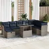 Image de vidaXL Salon de jardin avec coussins 9 pcs gris résine tressée acacia 3327801