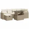 Image de Salon de jardin modulable Vidaxl resine tressee beige 6 personnes 62.0 x 62 x 69 cm 7 pieces