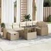 Image de vidaXL Salon de jardin avec coussins 8 pcs beige résine tressée 3327828