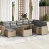 Image de vidaxl Salon de jardin modulable - 9 pièces - Résine tressée - 2 personnes - Beige - 62 x 62 x 69 cm