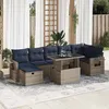 Image de vidaXL Salon de jardin 8pcs avec coussins gris résine tressée, ensemble de canapés d'extérieur, salon de jardin 3327871