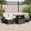 Image de Salon de jardin modulable Vidaxl 6 personnes 7 pieces resine tressee 62.0 x 62 x 69 cm noir