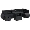 Image de Salon de jardin vidaXL 8 pcs avec coussins noir résine tressée 3327905