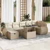 Image de Salon de jardin modulable vidaxl beige 7 personnes bois massif 62 x 62 x 69 cm 8 pieces