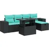 Image de Salon de jardin modulable GENERIQUE rotin 6 pieces gris 62 x 62 x 69 cm