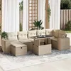 Image de Salon de jardin modulable vidaxl rotin beige 5 pieces 62 x 93 x 69 cm 5 personnes