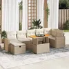 Image de Salon de jardin modulable vidaxl beige 5 pieces 4 personnes 62 x 62 x 69 cm resine tressee