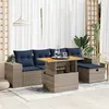Image de vidaXL Salon de jardin 6 pcs avec coussins noir résine tressée acacia 3328083