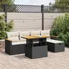 Image de Salon de jardin Vidaxl resine tressee noir 6 pieces 62 x 62 x 69 5 personnes