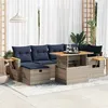 Image de vidaXL Salon de jardin avec coussins 7 pcs gris résine tressée acacia 3328139