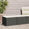 Image de Salon de jardin modulable vidaxl resine tressee 2 personnes noir 55 x 55 x 37 cm 2 pieces