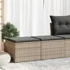 Image de Salon de jardin modulable Vidaxl resine tressee gris 2 pieces 2 personnes