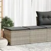 Image de Salon de jardin modulable GENERIQUE 2 personnes gris 2 pieces 55 x 55 x 37 cm resine tressee