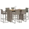 Image de Vidaxl Salon de jardin - Ensemble table et chaises - Résine tressée - Gris - 7 personnes