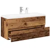Image de Armoire lavabo avec bassin intégré vieux bois
