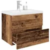 Image de vidaXL Meuble lavabo avec bassin et robinet intégrés vieux bois, armoire lavabo de salle de bain, meuble de salle de bain, 3328931