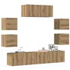 Image de vidaXL Ensemble de meuble TV mural 7 pcs chêne artisanal, meuble TV, meuble multimédia, console TV, meuble hifi, centre de 3329014