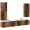 Image de vidaXL Ensemble de meuble TV mural 4 pcs vieux bois bois d'ingénierie, meuble TV, meuble multimédia, console TV, meuble 3329153