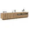Image de vidaXL Meuble TV avec lumières LED chêne artisanal bois d'ingénierie, support TV, buffet de télévision, meuble multimédia, 3329166