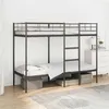 Image de vidaXL Lit superposé sans matelas noir 75x190 cm acier, cadre de lit, sommier, meuble de chambre, lit mezzanine, cadre de 42000319